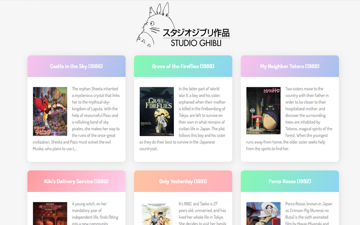 Ghibli Studio WebApp